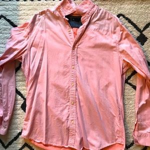 Long sleeve pink casual button down